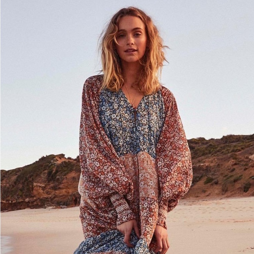 TIGERLILY Takumi Floral Long Sleeve Tiered Mini Dress RRP$319 - Picture 5 of 16